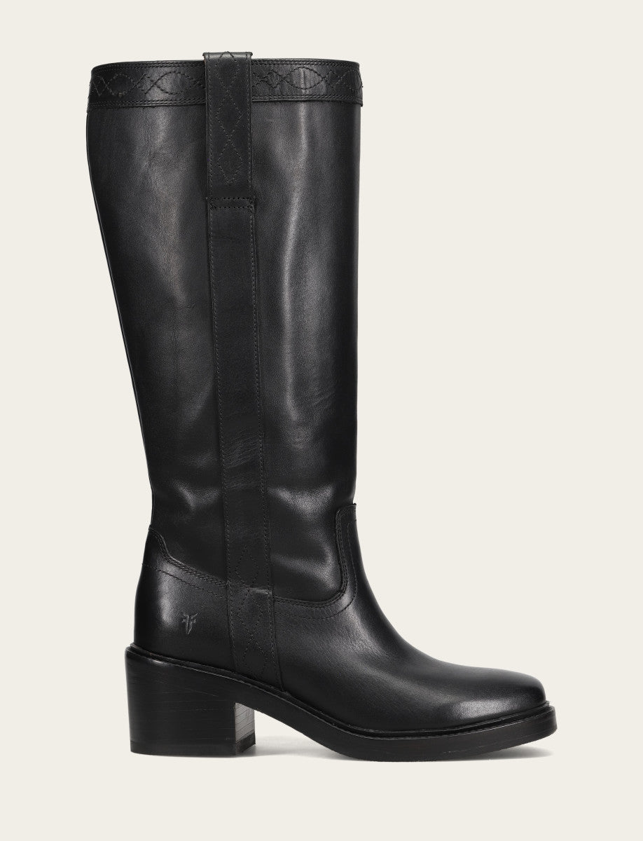 Women's Black Kate Pull On Wide Calf Tall Boots Black