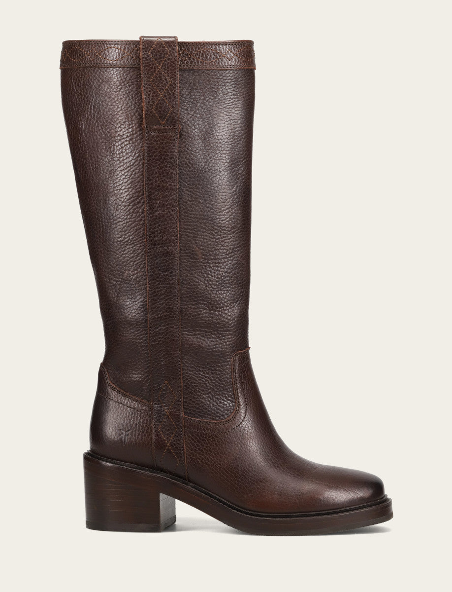 Women's Dark Brown Kate Pull On Wide Calf Tall Boots Dark Brown