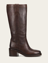 Women's Dark Brown Kate Pull On Wide Calf Tall Boots Dark Brown