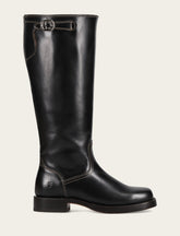 Women's Black Campus Low Heel Tall Riding Wide Calf Boot Black