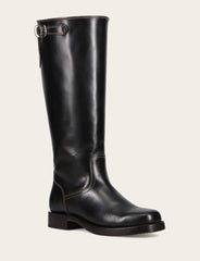 Women's Black Campus Low Heel Tall Riding Wide Calf Boot Black