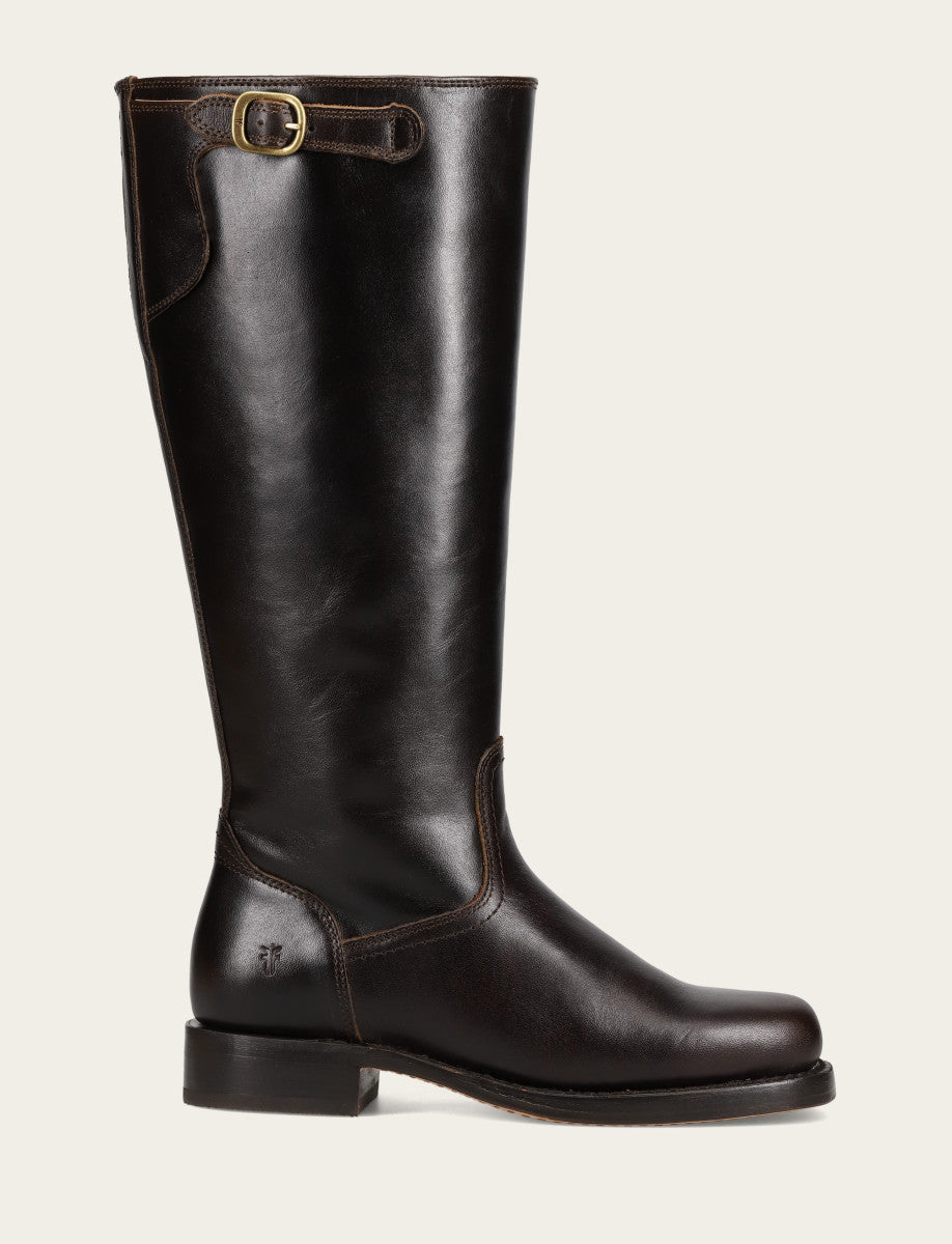 Women's Bourbon Campus Low Heel Tall Riding Wide Calf Boot Bourbon