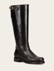 Women's Bourbon Campus Low Heel Tall Riding Wide Calf Boot Bourbon