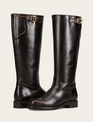 Women's Bourbon Campus Low Heel Tall Riding Wide Calf Boot Bourbon