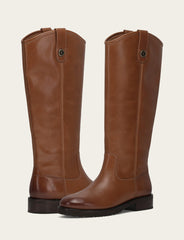 Women's Tan Melissa Lug Button Tall Wide Calf Boot Tan