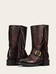 Women's Cherry Lacquer Viv Fringe Engineer Boot Cherry Lacquer