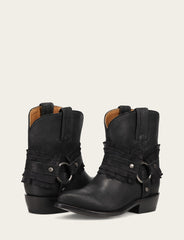 Women's Black Billy Harness Ruffle Boots Black