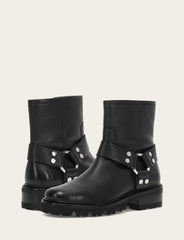 Women's Black Olivia Harness Short Booties Black