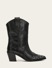 Women's Black Sara Wingtip Stud Boot Black