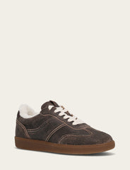 Women's Dark Truffle Milly Low Lace Shearling Sneaker Dark Truffle