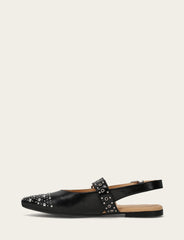 Women's Black Heather Slingback Studded Shoe Black