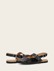 Women's Black Heather Slingback Studded Shoe Black