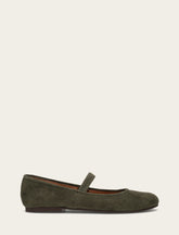 Women's Dark Olive Emma Elastic Mary Jane Shoe Dark Olive