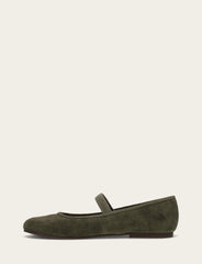 Women's Dark Olive Emma Elastic Mary Jane Shoe Dark Olive