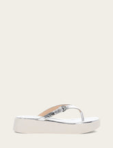 Women's Silver Maya Buckle Thong Sandals Silver