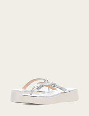 Women's Silver Maya Buckle Thong Sandals Silver