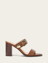 Women's Dark Latte Stella Buckle Slide Sandals Dark Latte