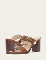 Women's Dark Latte Stella Buckle Slide Sandals Dark Latte