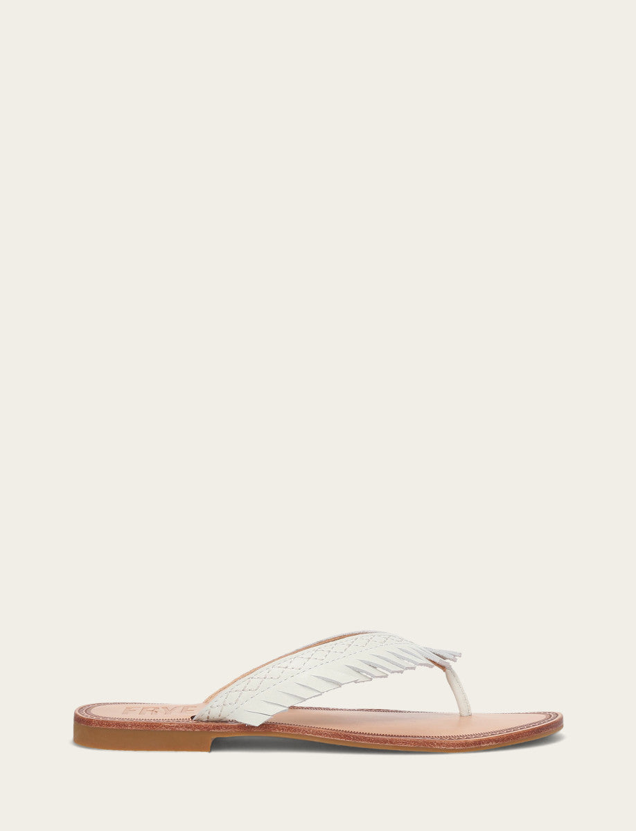 Women's White Ava Fringe Sandals White