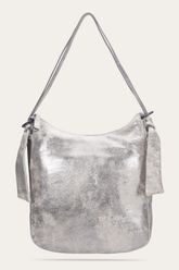 Women's Nora Backpack Hobo Handbag Cream Metallic