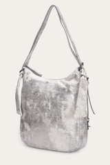 Women's Nora Backpack Hobo Handbag Cream Metallic