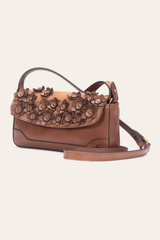 Cognac Melissa Floral Convertible Mini Flap Cognac