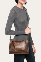 Melissa Zip Crossbody in Dark Brown Dark Brown