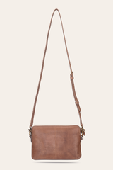 Women's Floral Crossbody Wristlet Wallet Cognac