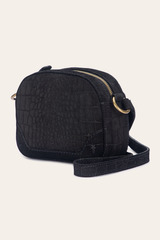 Melissa Black Sueded Croco Camera Black