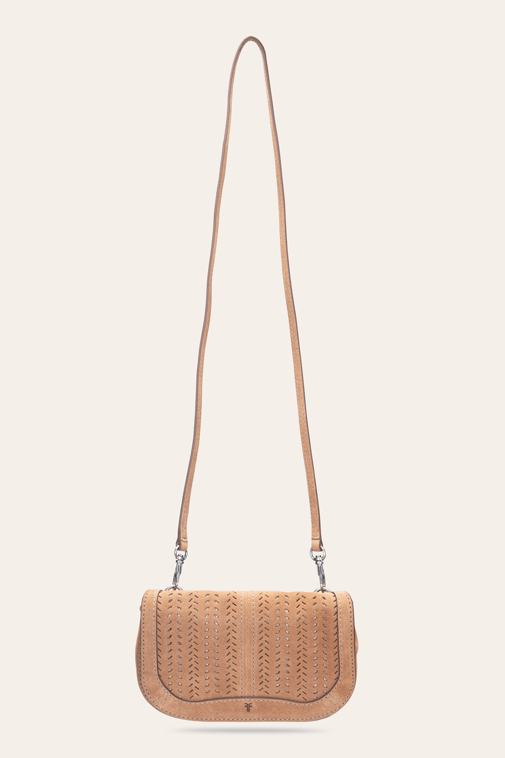 Stella Suede Wallet Crossbody in Beige Beige