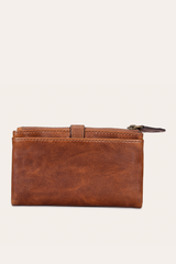 Melissa Cognac Double Zip Wallet Cognac