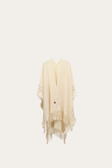 Birch Embellished Fringe Ruana Birch