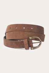 Light Whiskey 25mm Suede Horseshoe Buckle Belt Light Whiskey
