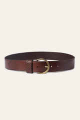 Tan 40mm Belt With Woven Keeper Tan