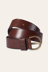 Tan 40mm Belt With Woven Keeper Tan