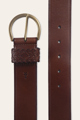 Tan 40mm Belt With Woven Keeper Tan