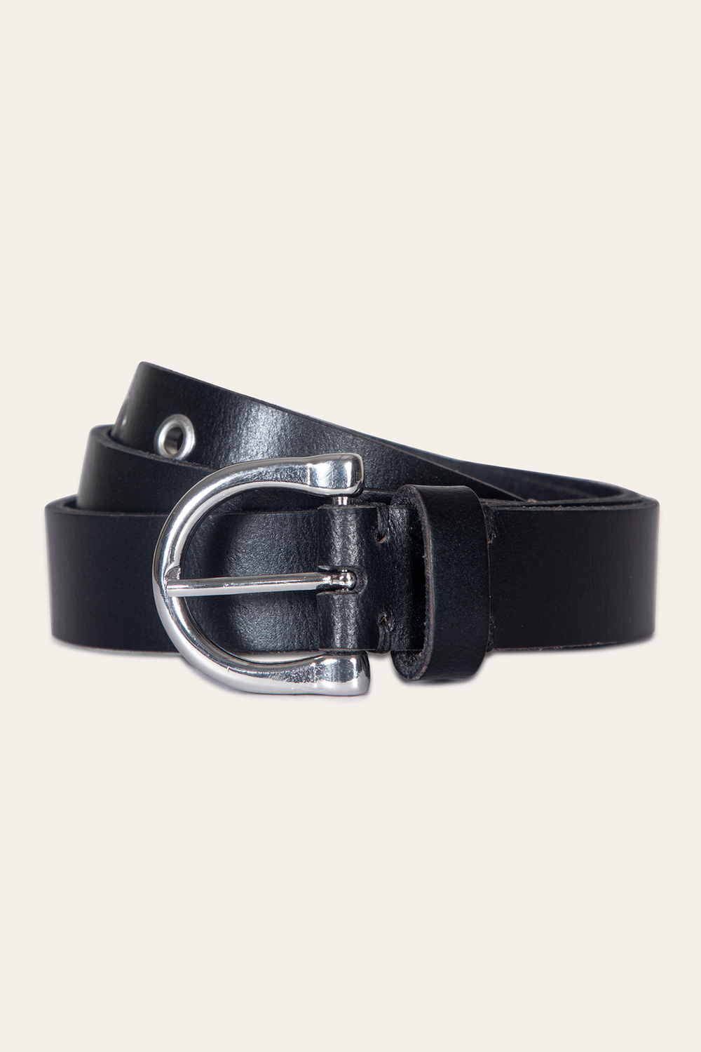 Women’s Black 25mm Horseshoe Buckle Belt Black