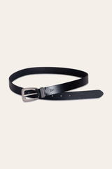 Women’s Black 25mm Belt With Metal Loop Black
