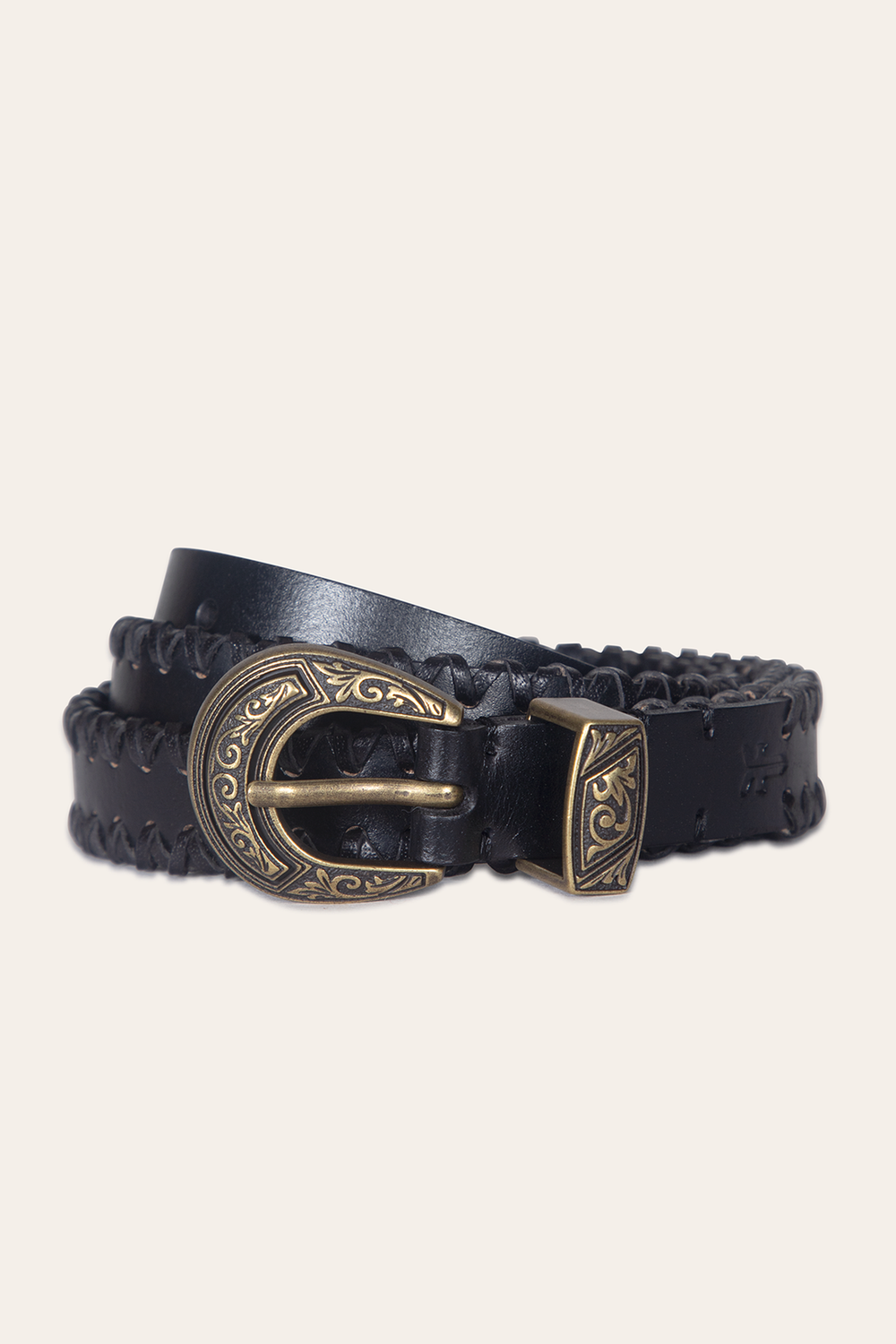 20mm Black Leather Belt With 3-Piece Buckle Set Black