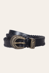 20mm Black Leather Belt With 3-Piece Buckle Set Black
