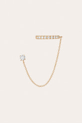 Women’s Lab Grown Diamond Stud and Ear Cuff | Aurate x The Frye Company 14k Yellow Gold