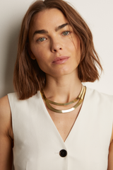 Women’s Extra Bold Herringbone Necklace | Aurate x The Frye Company Yellow Vermeil