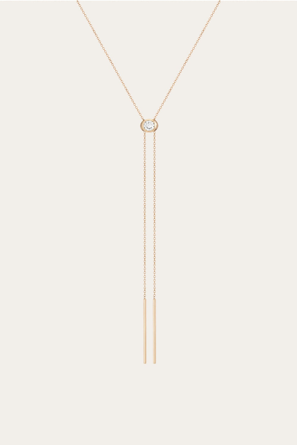Women’s Lab Grown White Sapphire Bolo Necklace | Aurate x The Frye Company Yellow Vermeil