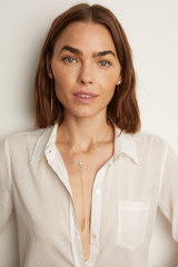 Women’s Lab Grown White Sapphire Bolo Necklace | Aurate x The Frye Company Yellow Vermeil