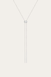 Women’s Lab Grown White Sapphire Bolo Necklace | Aurate x The Frye Company Sterling Silver