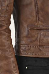 Cordially Modern Biker Jacket Moka Tobacco