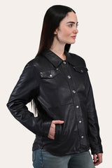 Women’s Black Obadiah Leather Shacket Black
