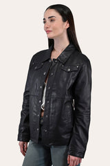 Women’s Black Obadiah Leather Shacket Black