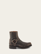 Men's Antiqued Black Conway Harness Moto Boots Antiqued Black