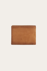 Logan Nubuck Cognac Money Clip Card Case Cognac